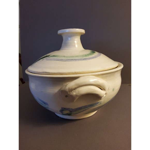 Art Pottery Covered Bowl - Picture 2 of 6